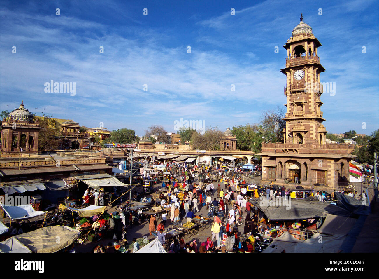 Clock tower and market ; Jodhpur ; Rajasthan ; India Stock Photo Alamy