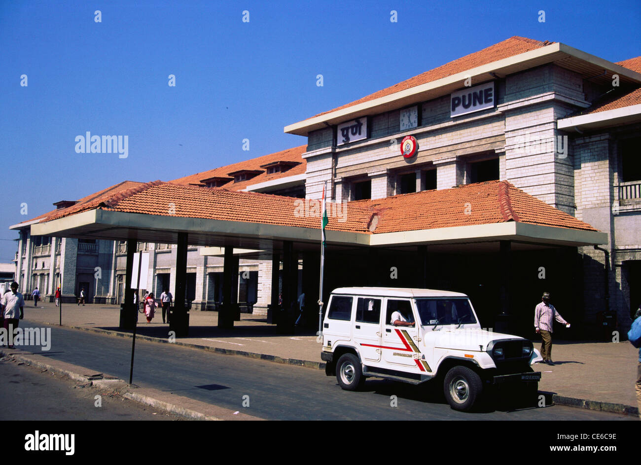 Pune Railway station building ; wall clock ; Pune ; Maharashtra ; India