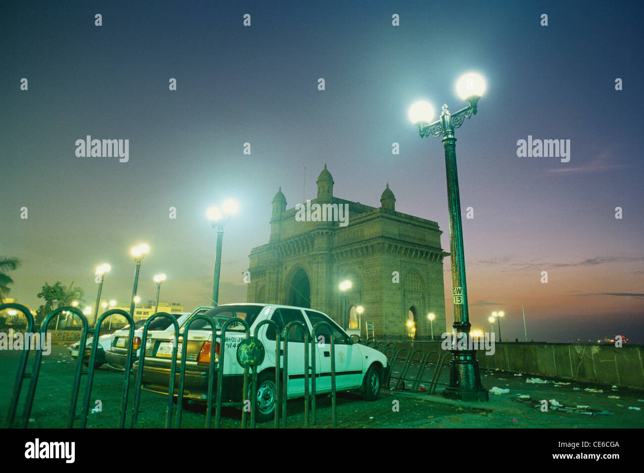 Gateway of India at night ; Bombay Mumbai ; Maharashtra ; India Stock