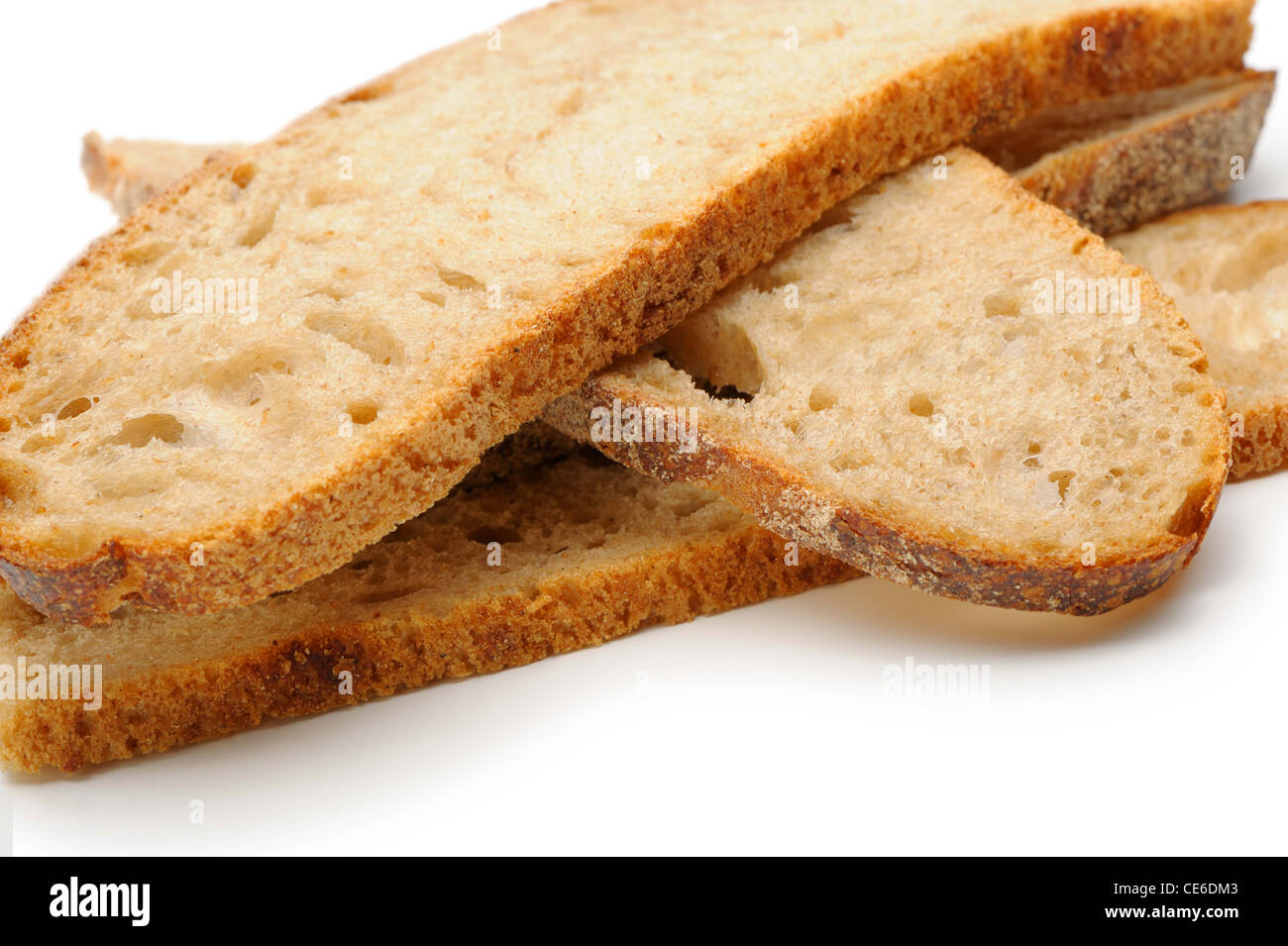 The cut bread. It is isolated on a white background Stock Photo