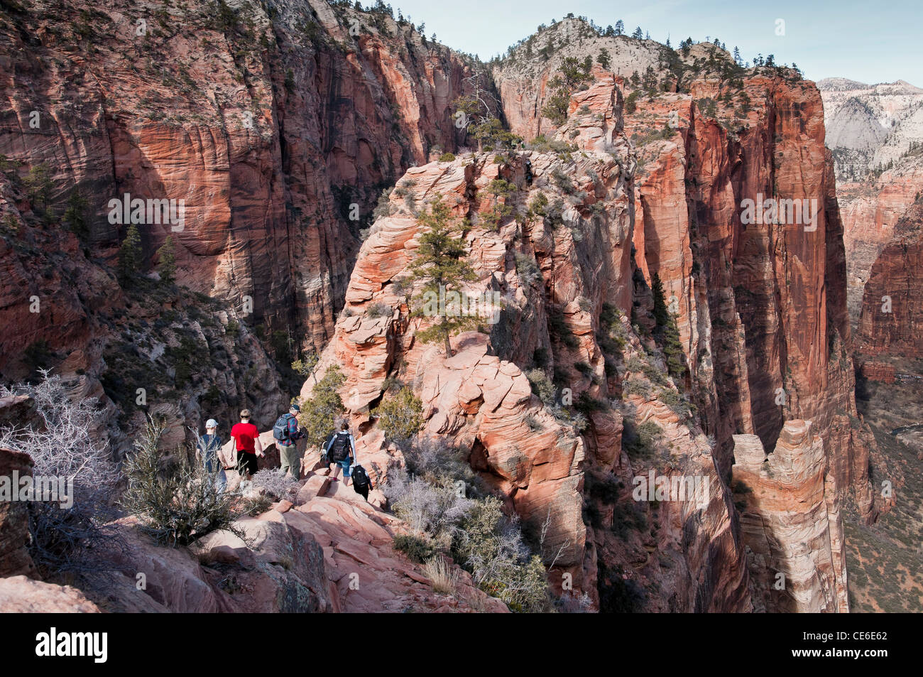 Angels Landing Trail Virgin River Canyon Zion National Park Utah Stock Photo Alamy