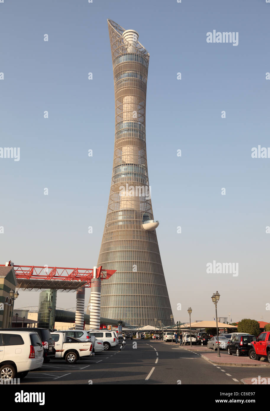 The Aspire Tower in Doha Sports City Complex, Qatar Stock Photo