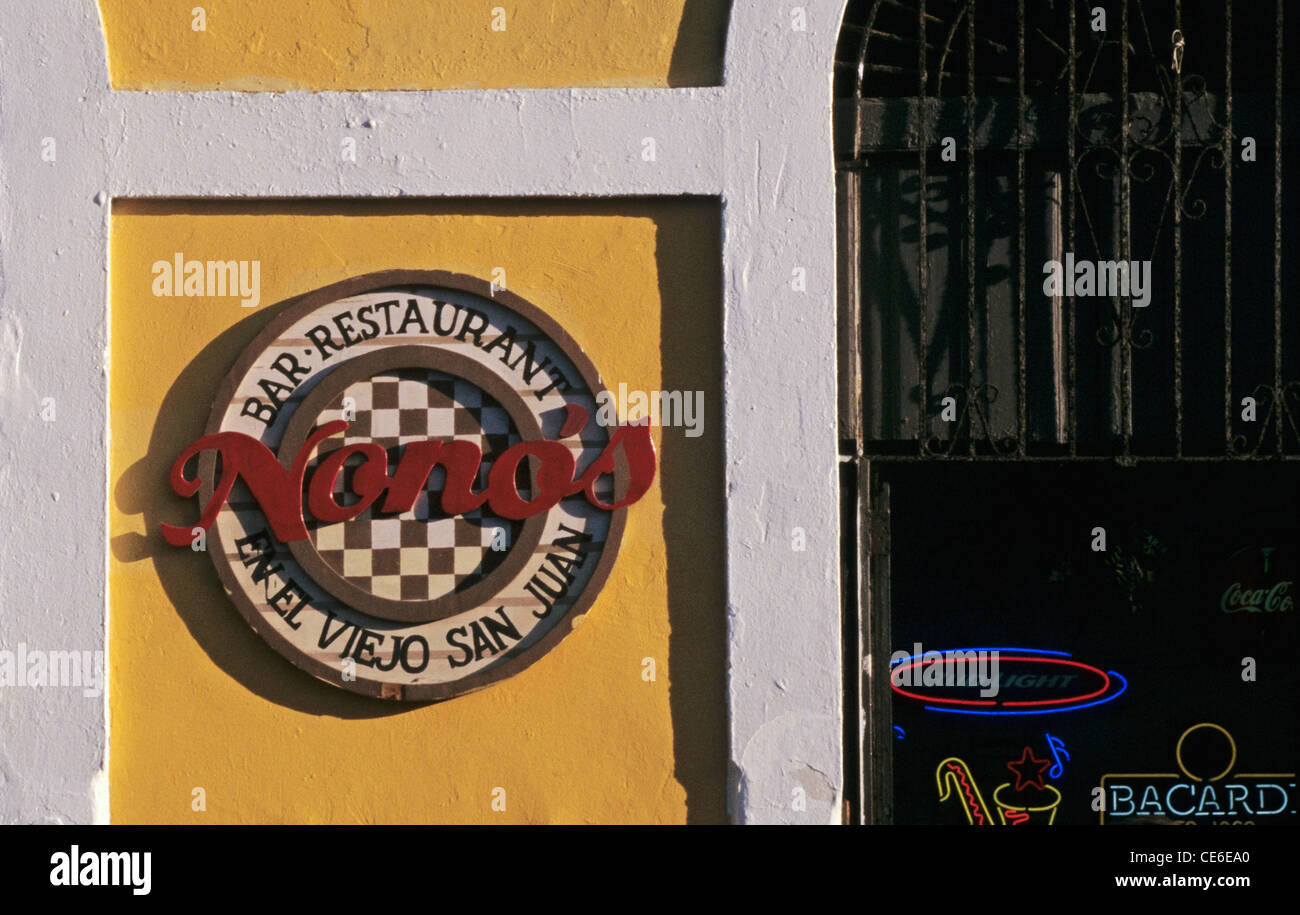 Nono's bar restaurant in Old San Juan, Puerto Rico Stock Photo