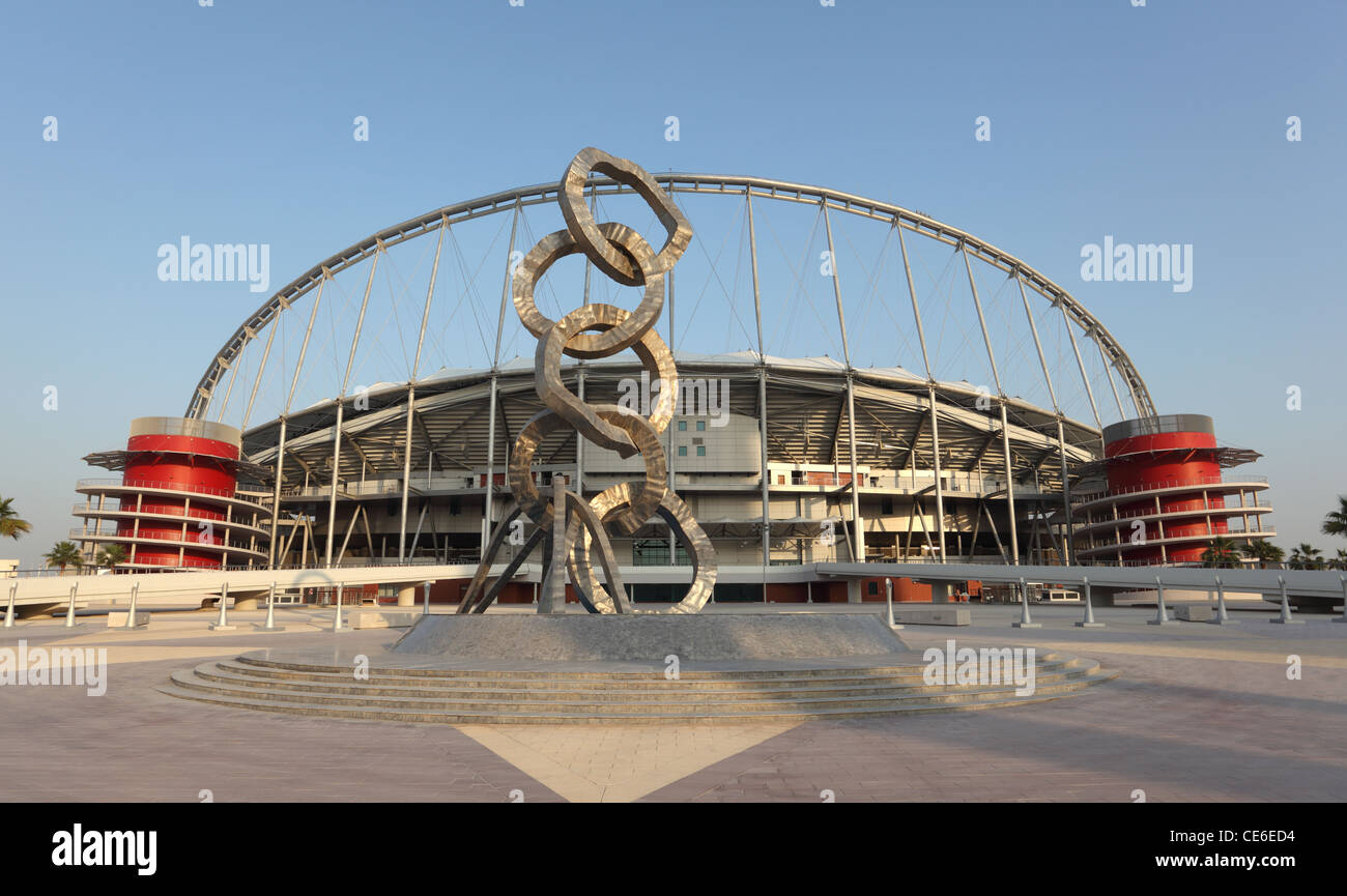 Khalifa International Stadium in Doha, Qatar Stock Photo