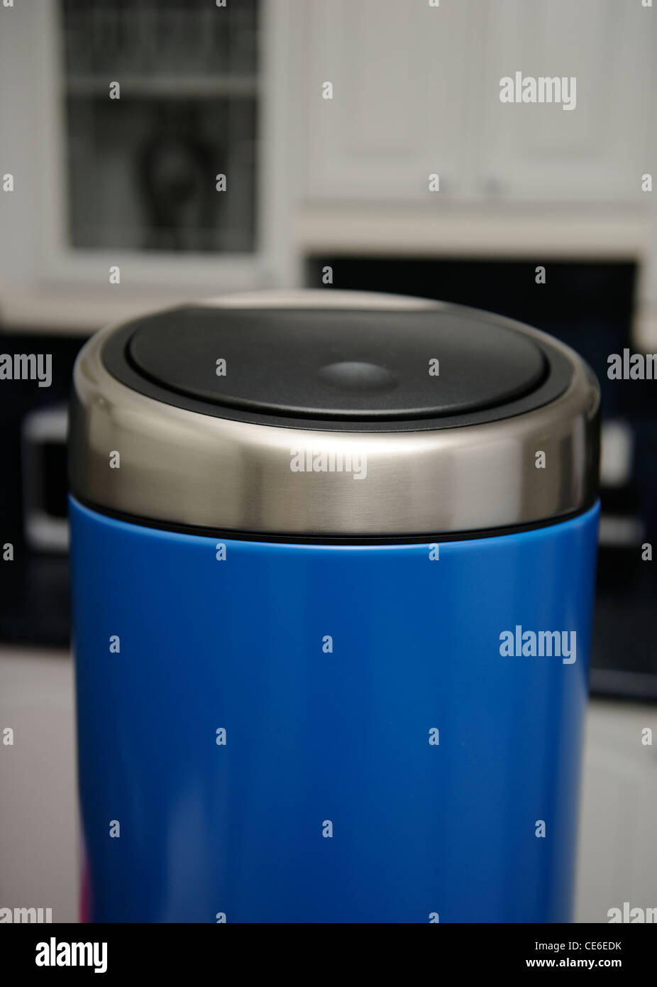 brabantia blue steel kitchen bin england uk Stock Photo Alamy