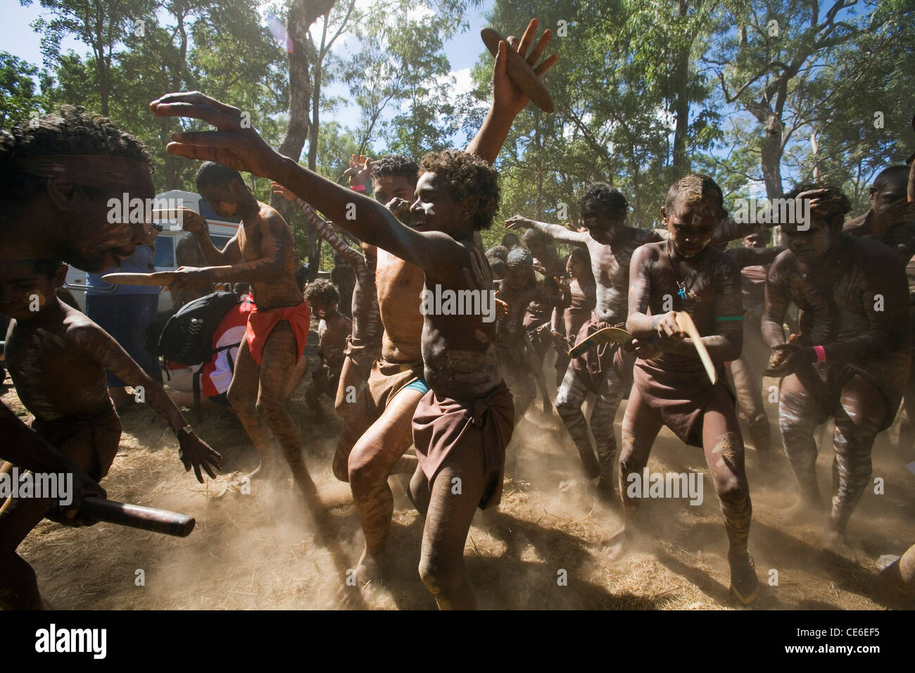 Indigenous dancers at the Laura Aboriginal Dance Festival. Laura, Queensland, Australia Stock Photo