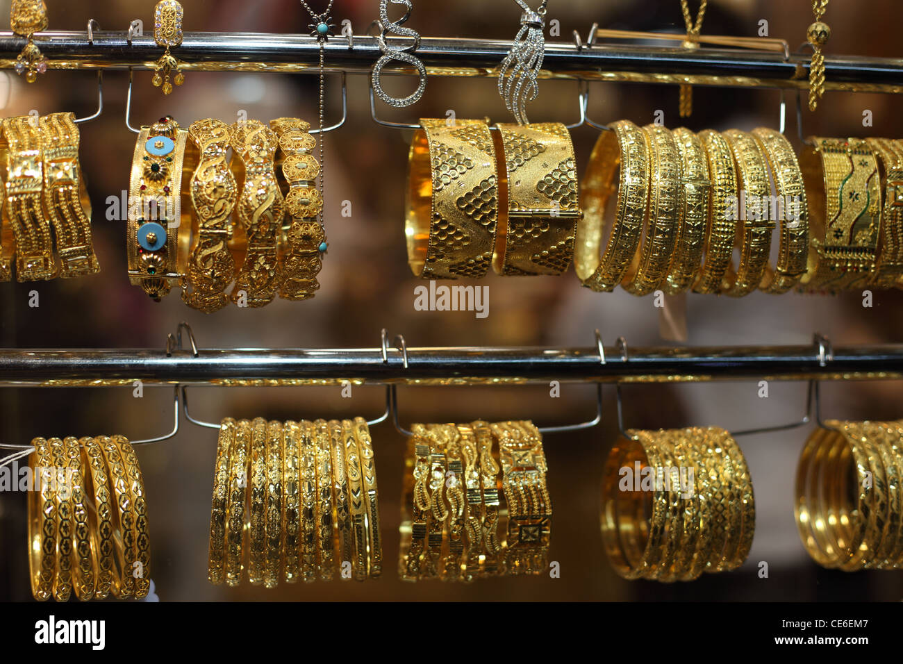 Jewelry for sale in the Gold Souq of Doha, Qatar Stock Photo - Alamy