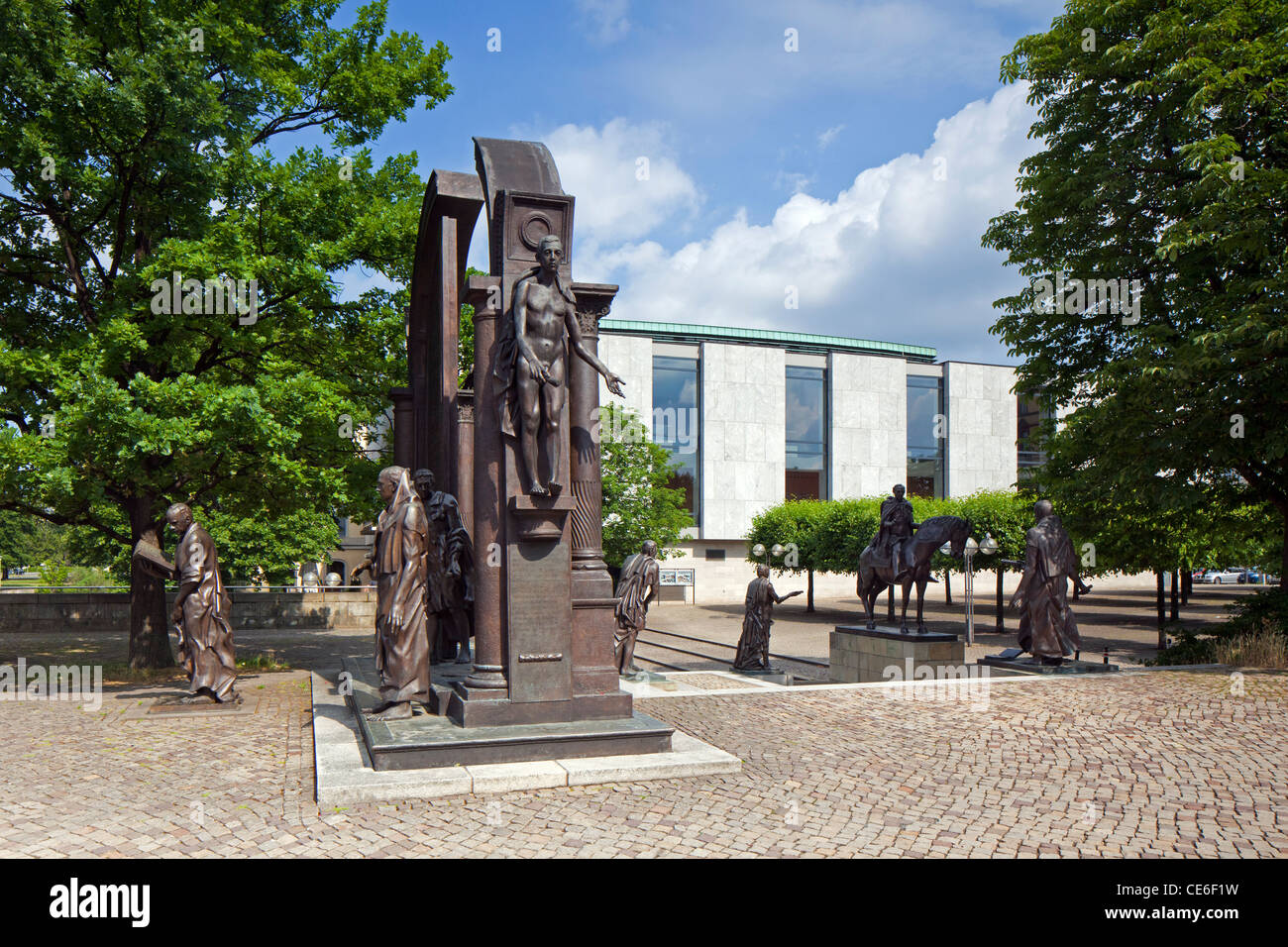 The bronze sculpture group of the Göttingen Seven / Göttinger Sieben, Hannover, Lower Saxony, Germany Stock Photo