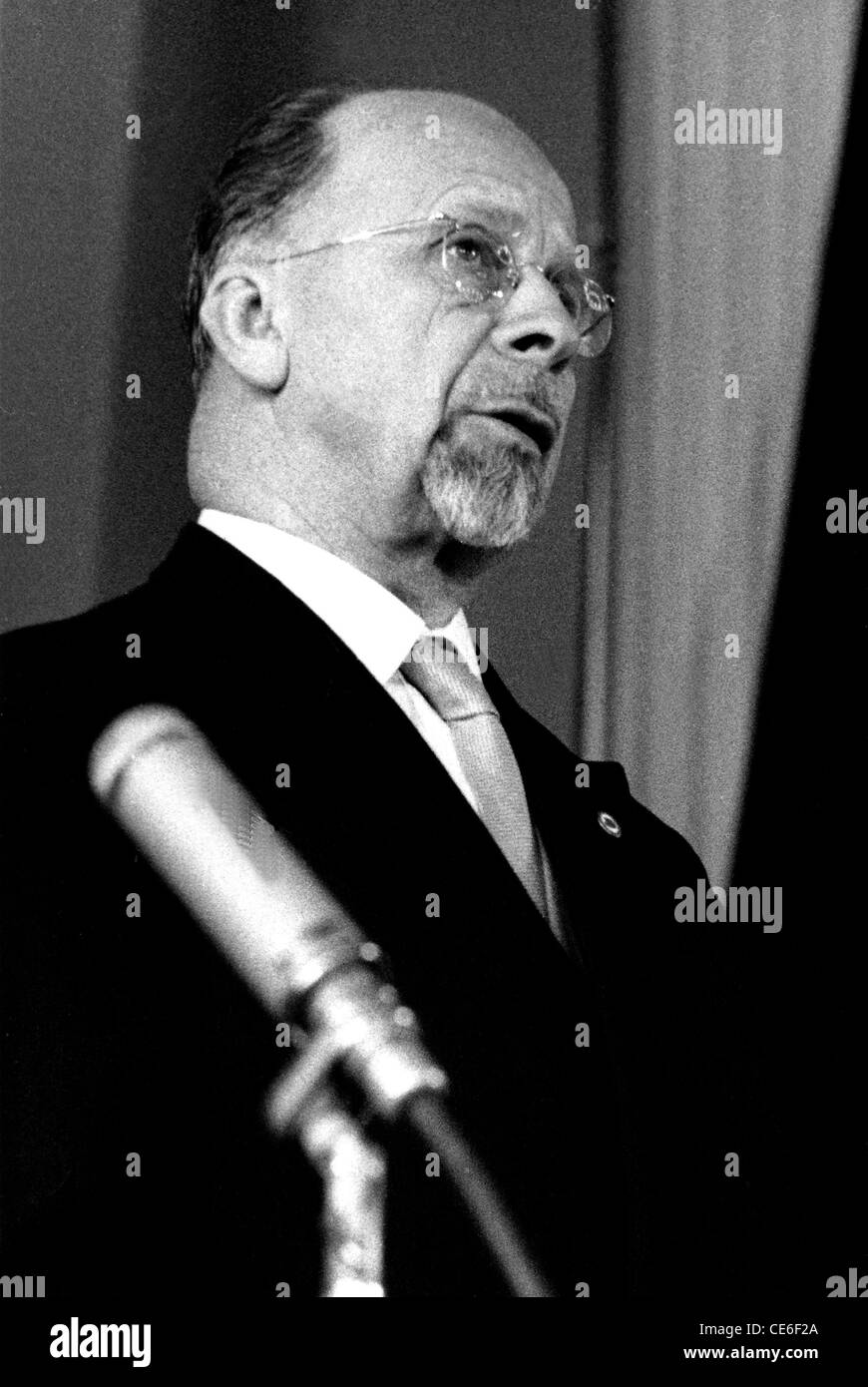 Walter Ulbricht at a Press conference in June 1961 in East Berlin for the making of the Berlin Wall. Stock Photo