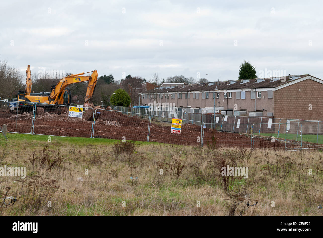 Demolition of a 1970's council estate in King's Norton, Birmingham