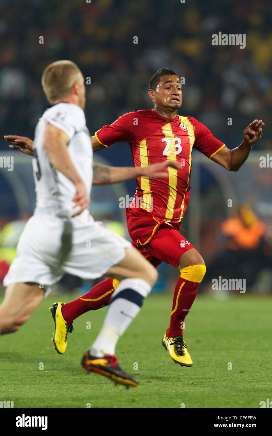 Kevin Prince Boateng of Ghana runs for the ball during a 2010 FIFA World Cup round of 16 match against the United States. Stock Photo