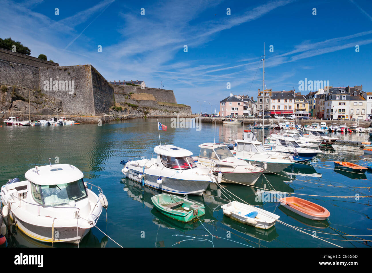 The harbour and Vauban fortifications at Le Palais, Belle-Ile, Brittany, France. Stock Photo