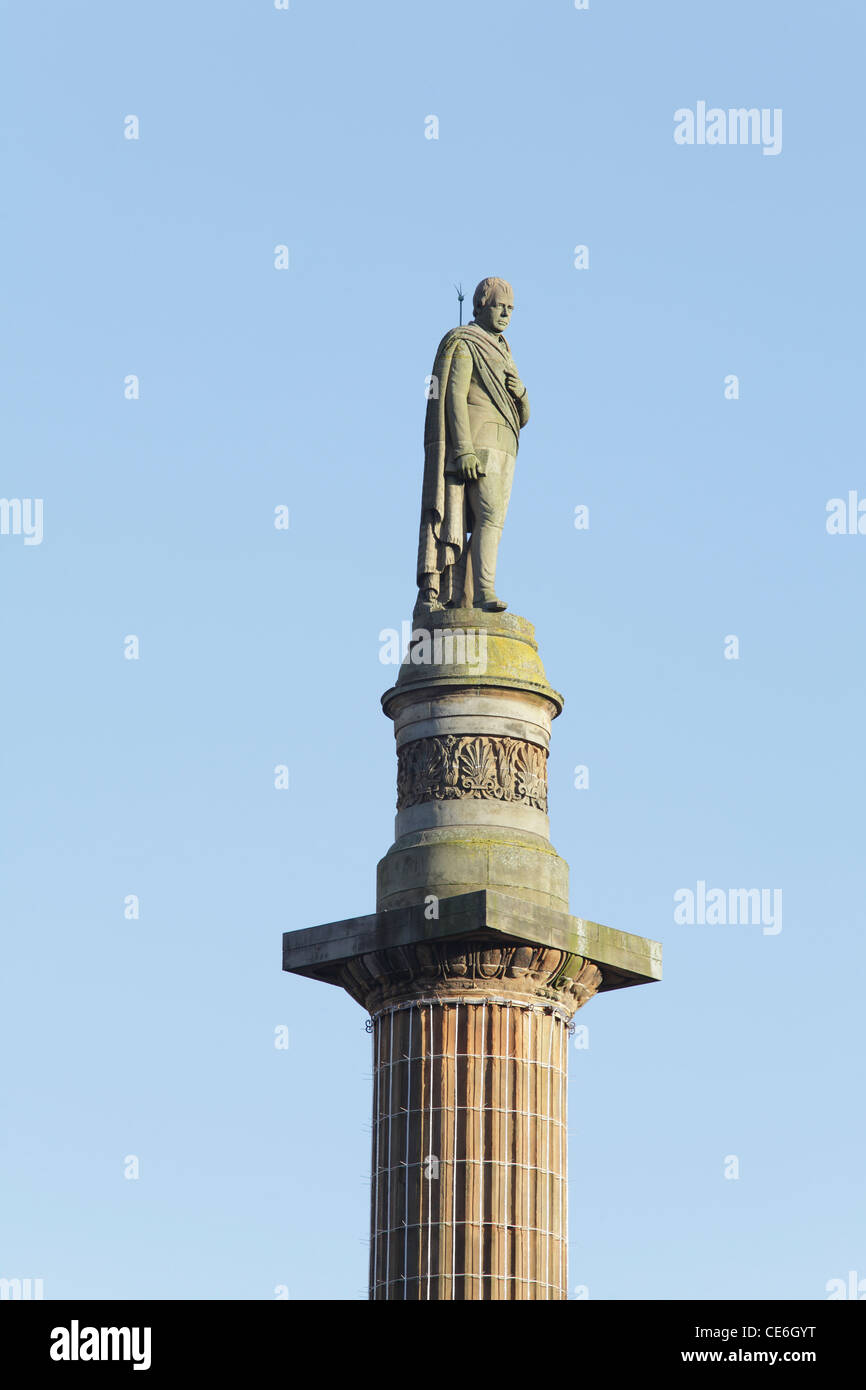 Sir Walter Scott monument, George Square, Glasgow city centre, Scotland, UK Stock Photo