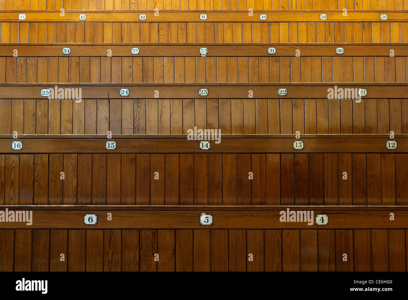 A traditional lecture theatre theater found in the Beyer Building building at The University of Manchester. (Editorial use only) Stock Photo