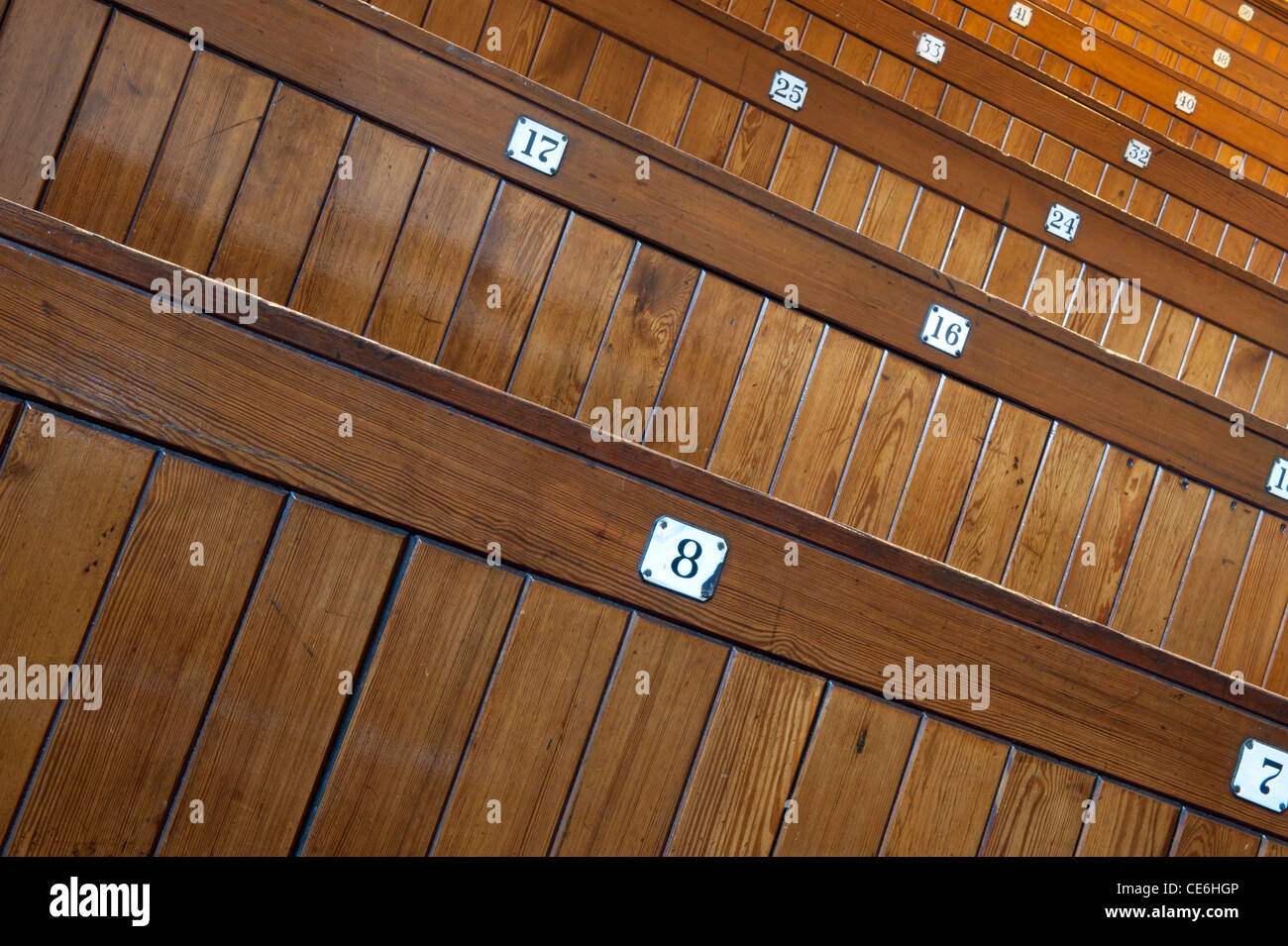 A traditional lecture theatre theater found in the Beyer Building building at The University of Manchester. (Editorial use only) Stock Photo