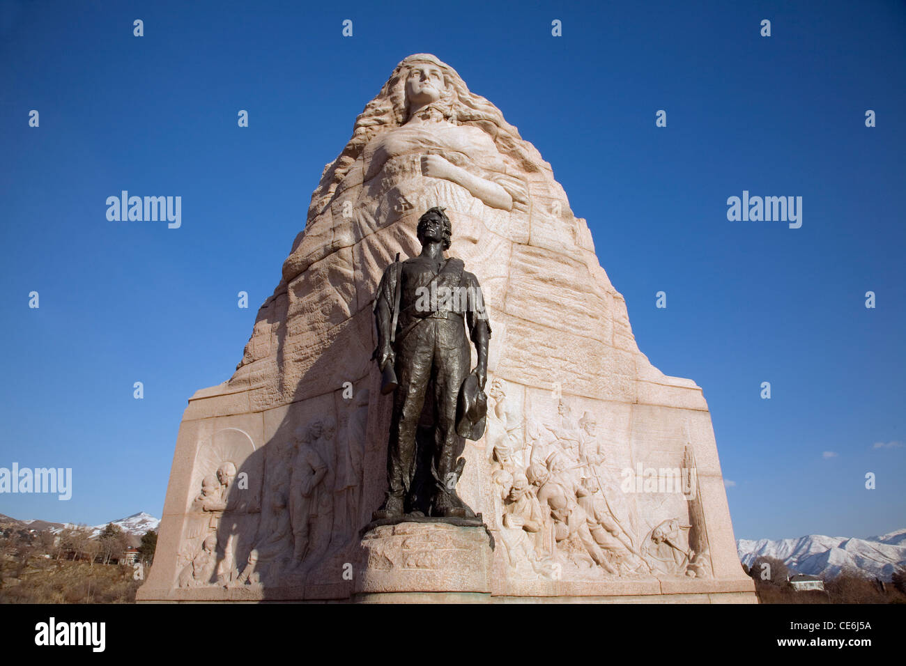 UTAH Monument at the State Capitol of Utah in Salt Lake City Stock