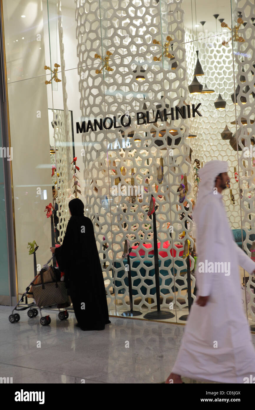 Manolo Blahnik showroom at Dubai Mall, Dubai, United Arab Emirates Stock Photo