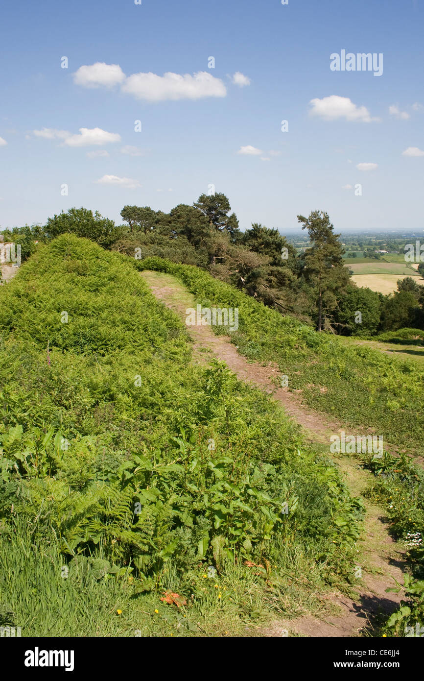 A walking path in the Cheshire Countryside near Beeston Castle England