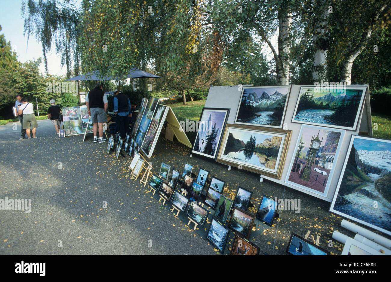 Canada, Vancouver, Queen Elizabeth park, art for sale, vendor displays