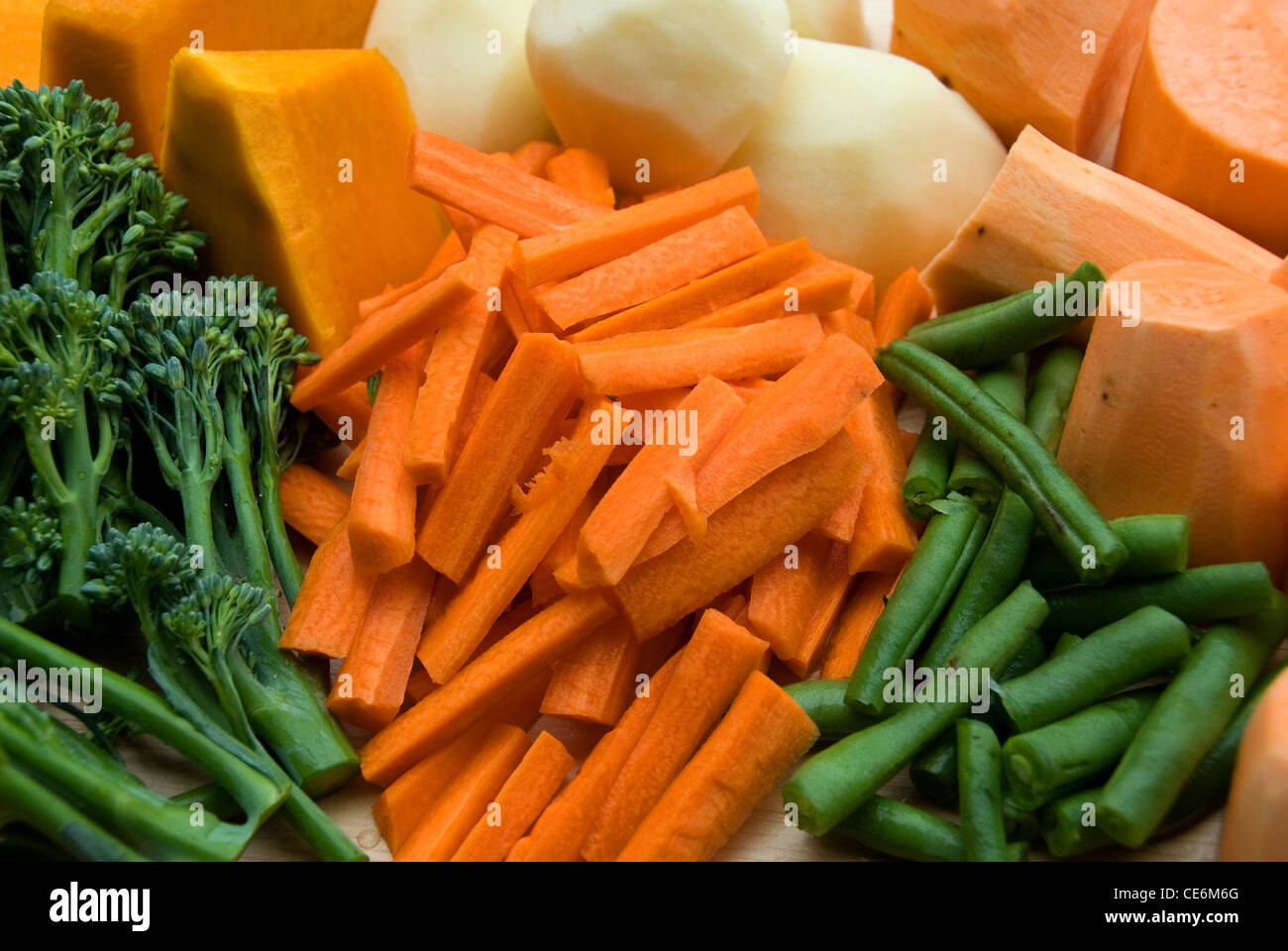 A collection of freshly cut vegetables Stock Photo Alamy