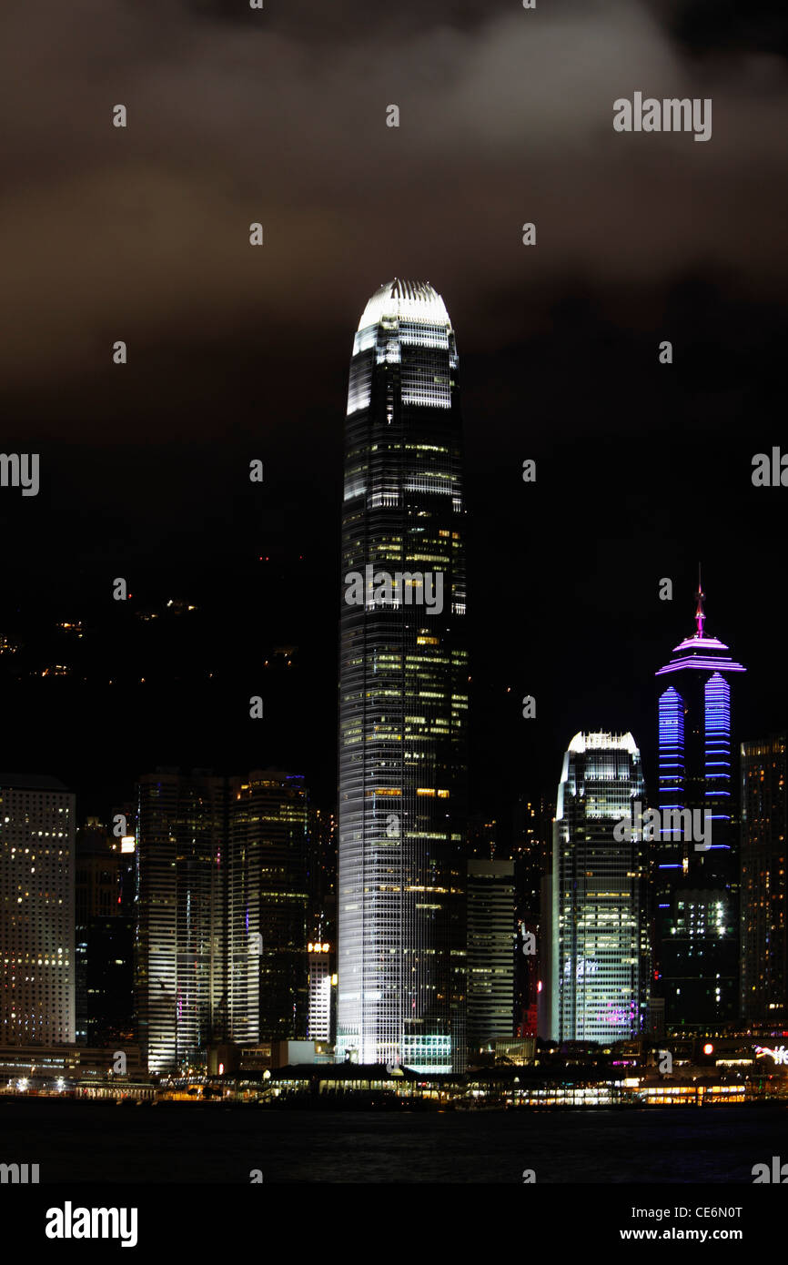 Hong Kong island skyline at night Stock Photo - Alamy