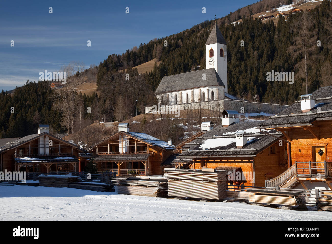 Church Hl. Magdalena, Kirchbühel, Vierschach, Sextental, Sexten valley, Dolomites, South Tyrol, Italy, Europe Stock Photo