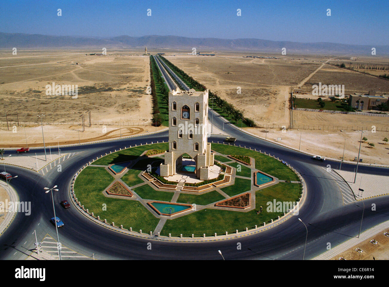 Burj Al Nahdah clock tower roundabout ; Salalah ; Oman ; Arabian