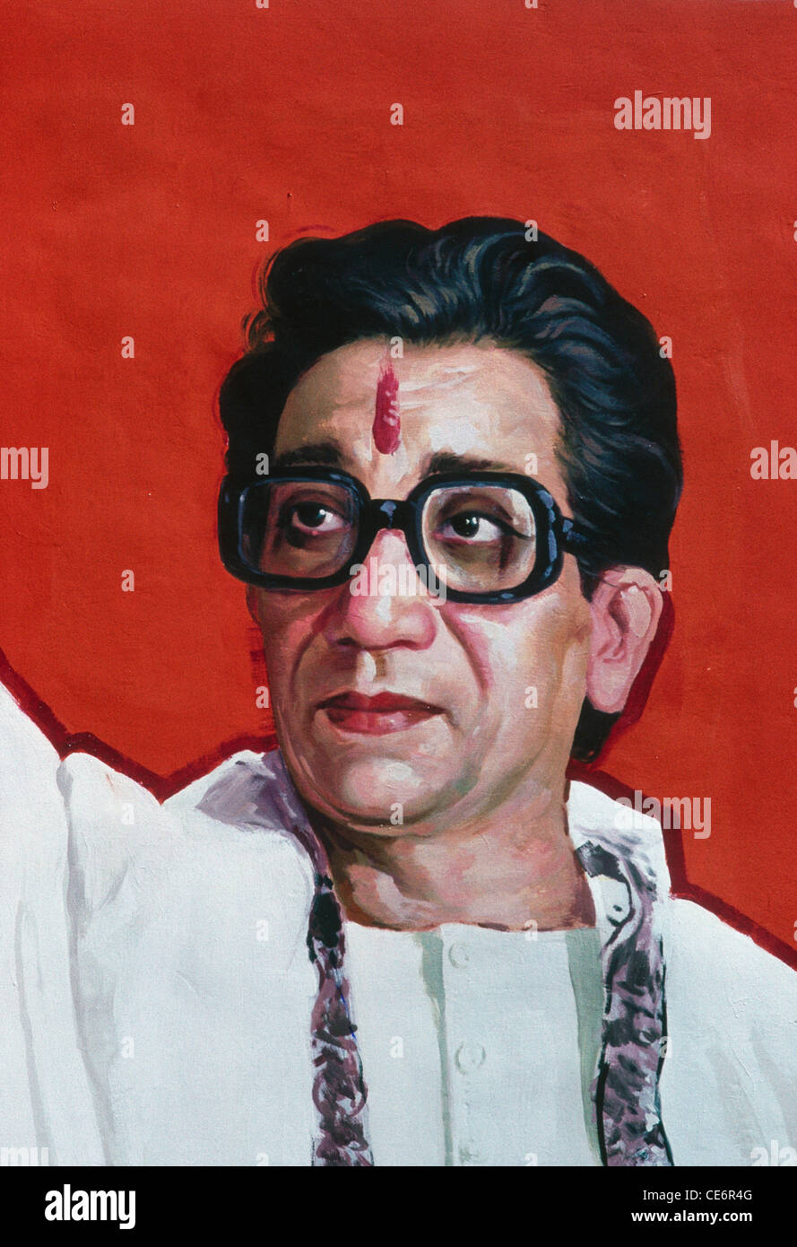 Painting of Balasaheb Thackeray cartoonist politician Founder of Shiv Sena  political party with BJP India NOMR Stock Photo - Alamy