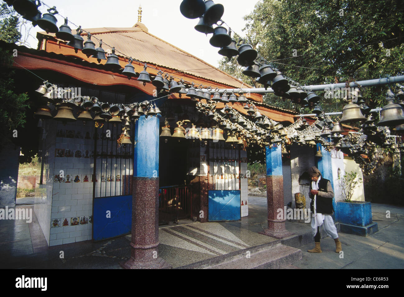 Jhula Devi Temple of bells , Ranikhet ; uttaranchal ; india Stock Photo