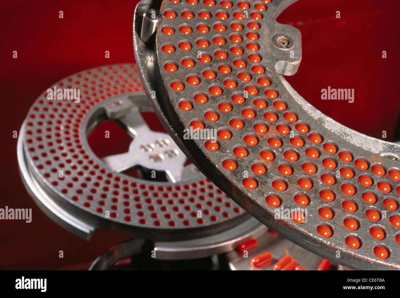 tablets manufacture ; tablet making machine in factory ; india ; asia Stock Photo