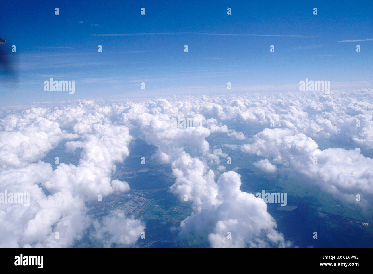 Clouds from aircraft ; aerial clouds ; Stock Photo