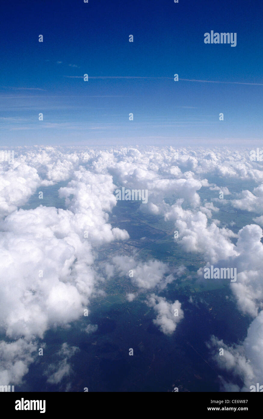 Aerial clouds ; clouds from an aircraft ; Stock Photo