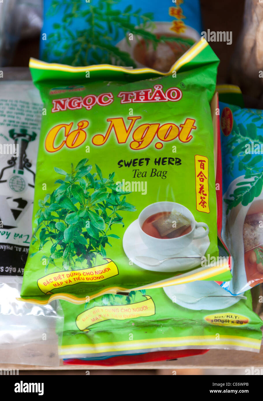 Sweet Herb Tea Bag Stock Photo Alamy