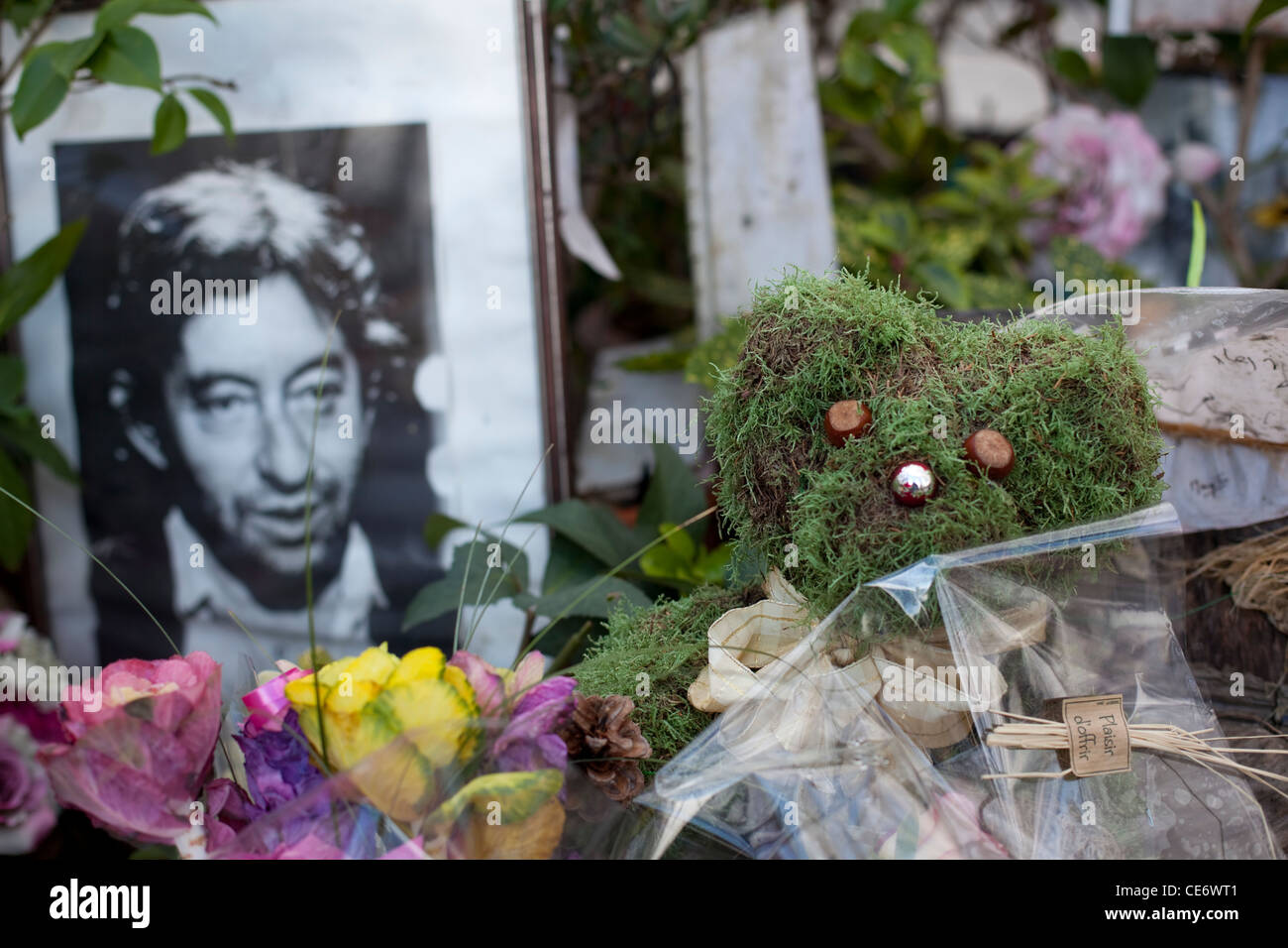 Legendary French singer Serge Gainsbourg's grave in Montparnasse Cemetery, Paris. Stock Photo