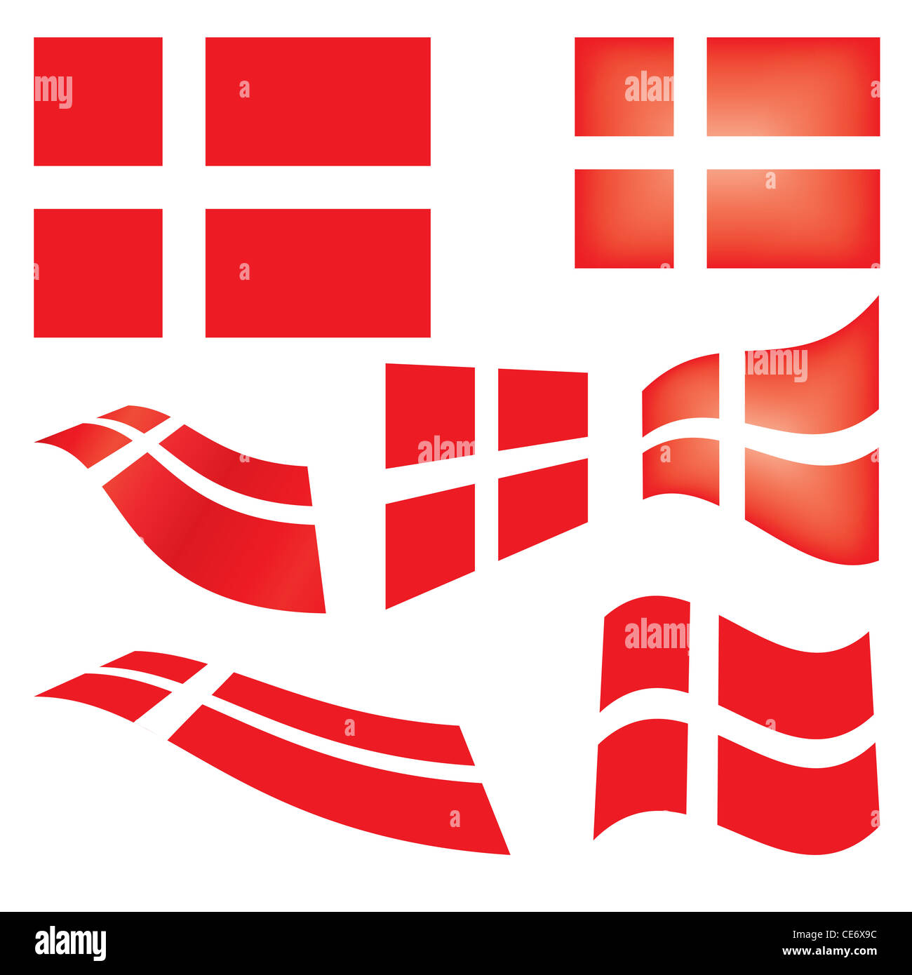 set of Danish flags illustration Stock Photo