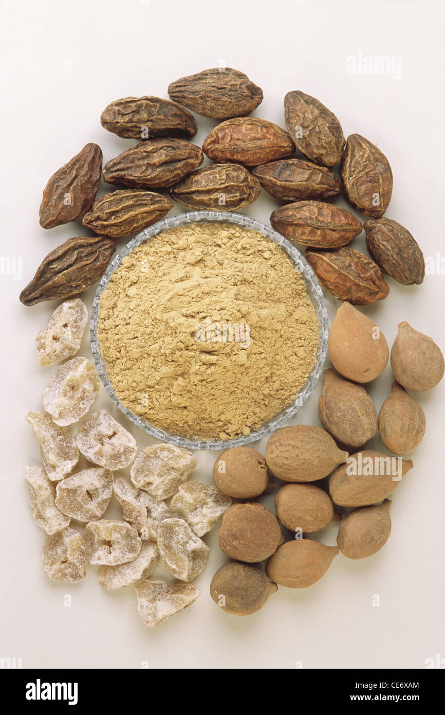 HMA 83585 triphala herbs powder contains amla baheda and harada Stock