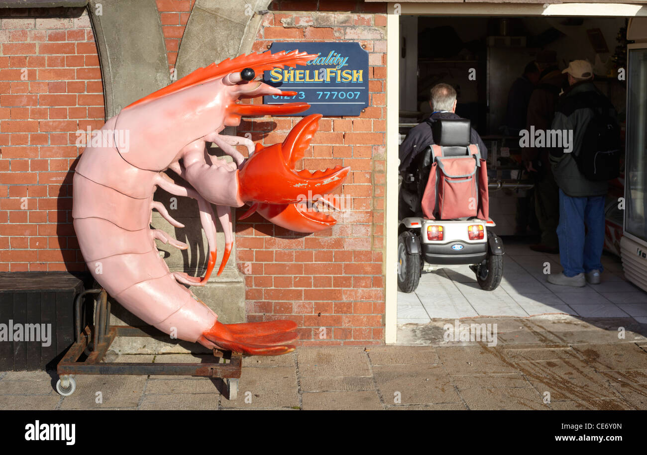 Giant plastic prawn at Brighton seafront Stock Photo