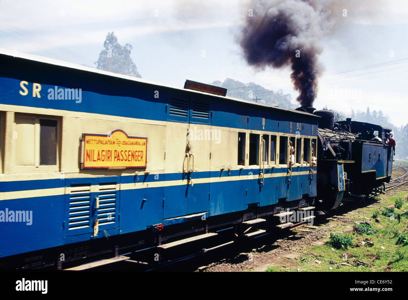 steam railway engine nilagiri passenger toy train to ooty ; tamil nadu