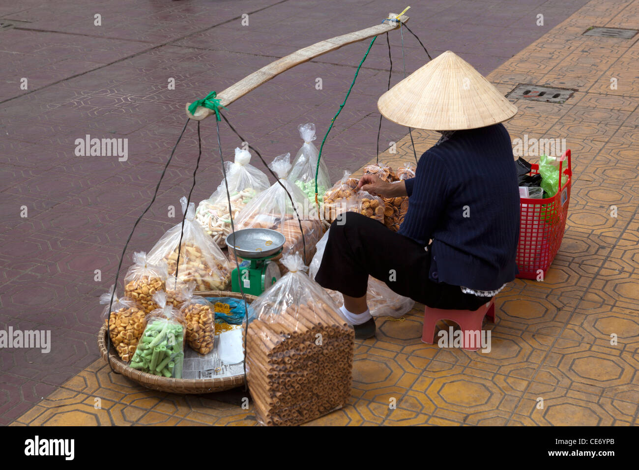 Street Food Vendor Dalat Stock Photo
