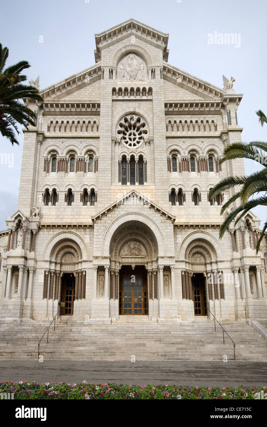 Monte Carlo Cathedral (Cathedrale de Monaco) Stock Photo