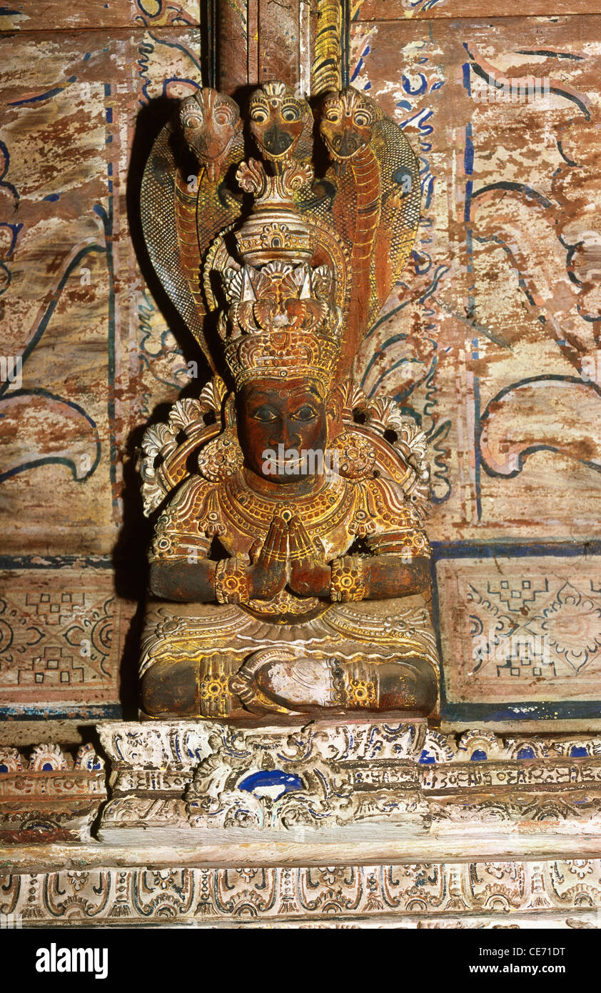MAA 82412 : wood carving in Avittathur siva temple trichur thrissur kerala india Stock Photo