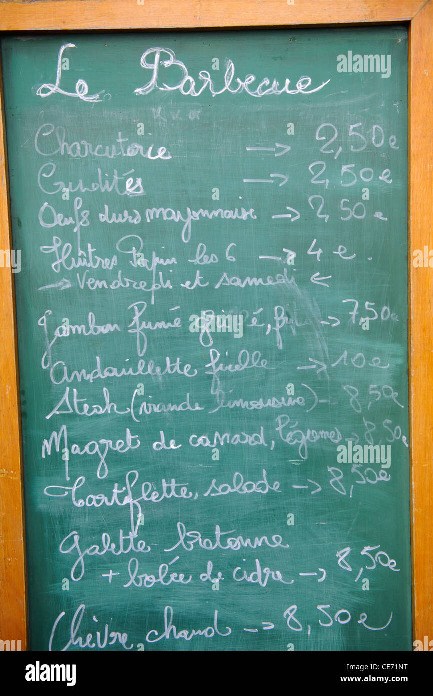 French chalkboard menu hires stock photography and images Alamy
