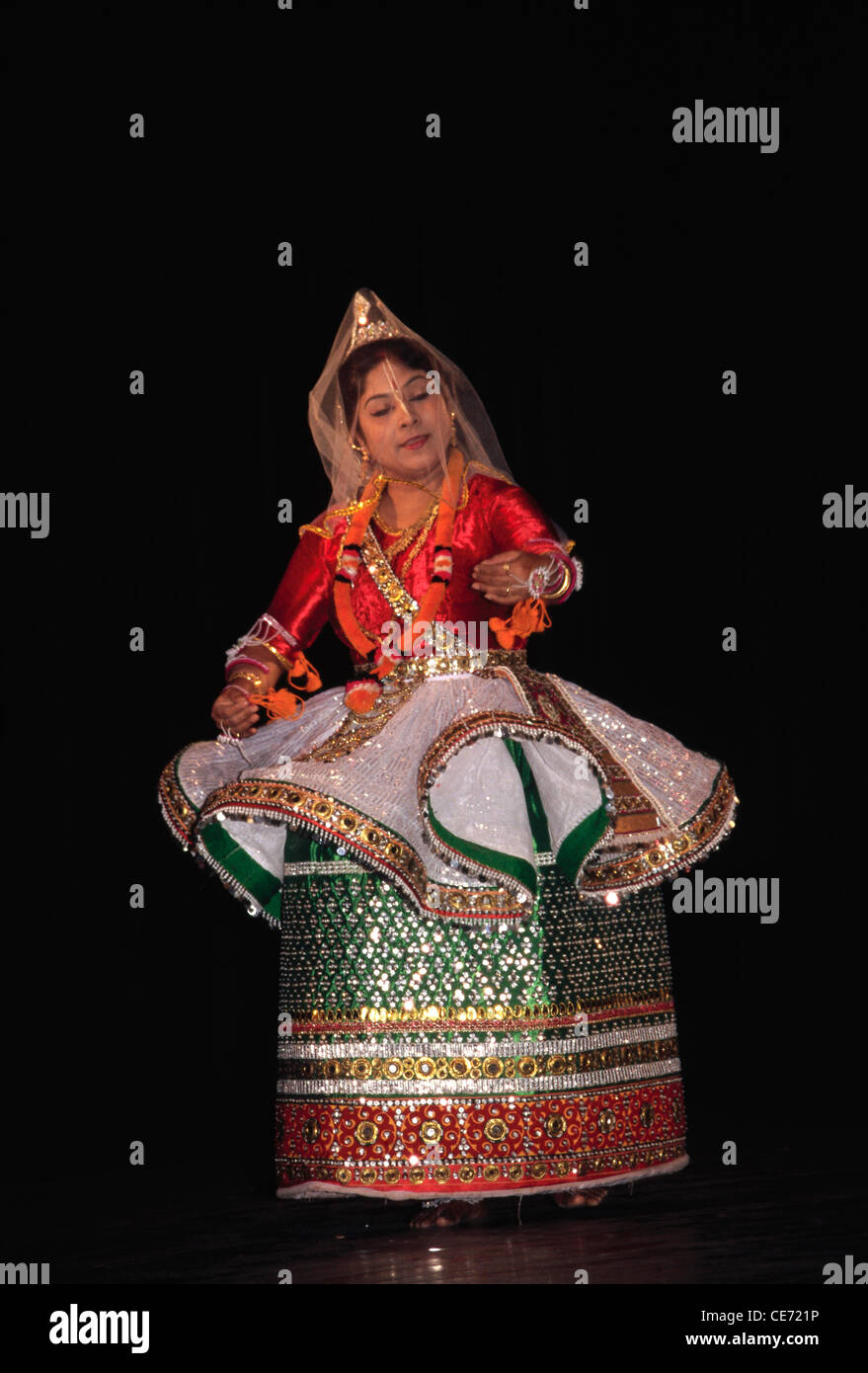 DBA 84225 : Manipuri ; woman performing classical dance of India   Model Released Stock Photo