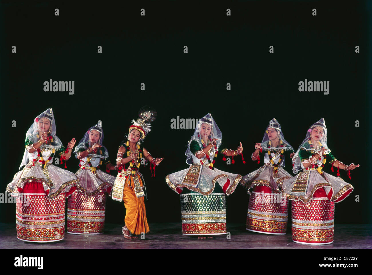 Manipuri classical dance of India - No Model Release Stock Photo