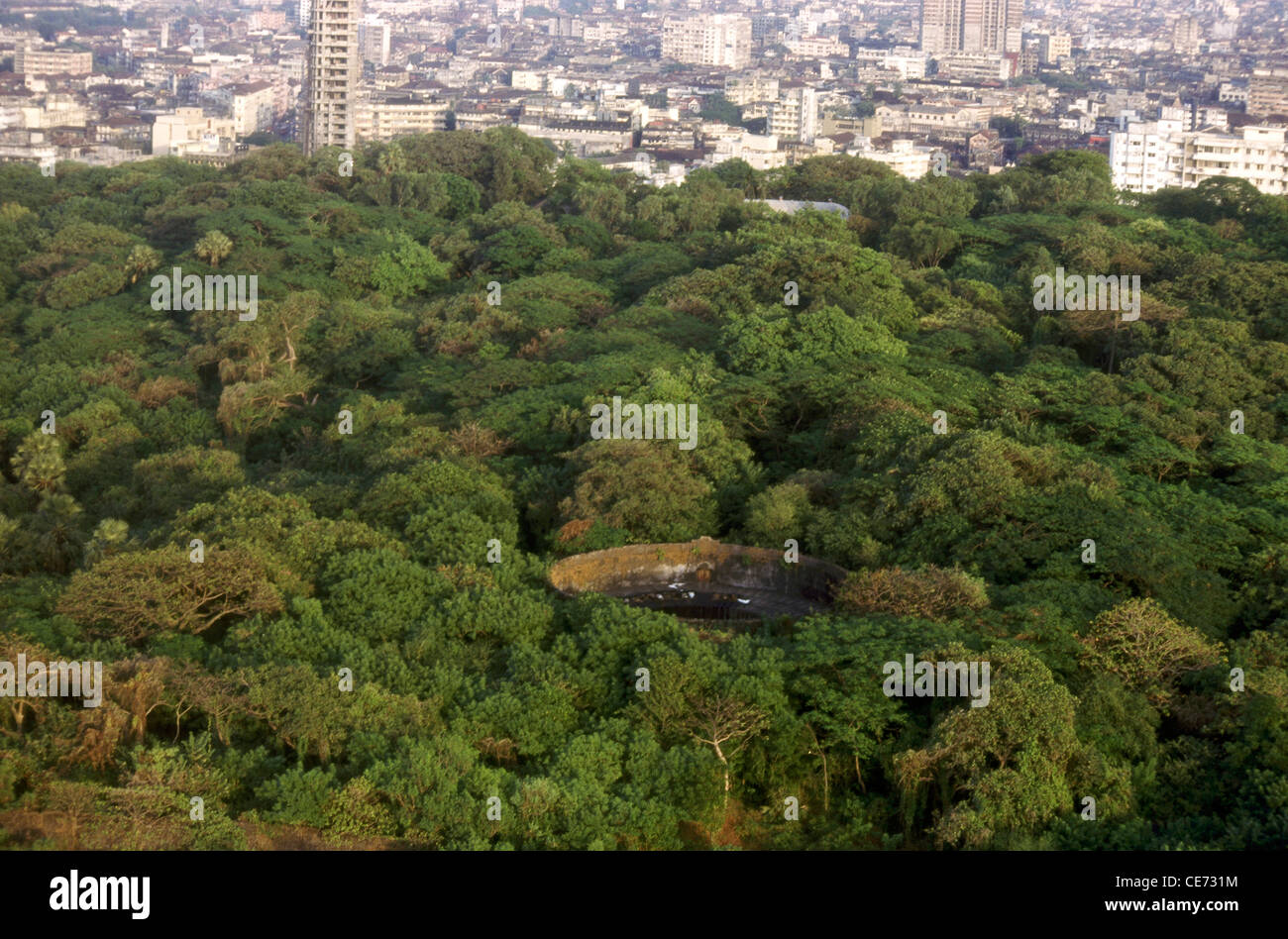 Tower of silence ; Zoroastrian crematorium ; Bombay Mumbai ; Maharashtra ; India Stock Photo