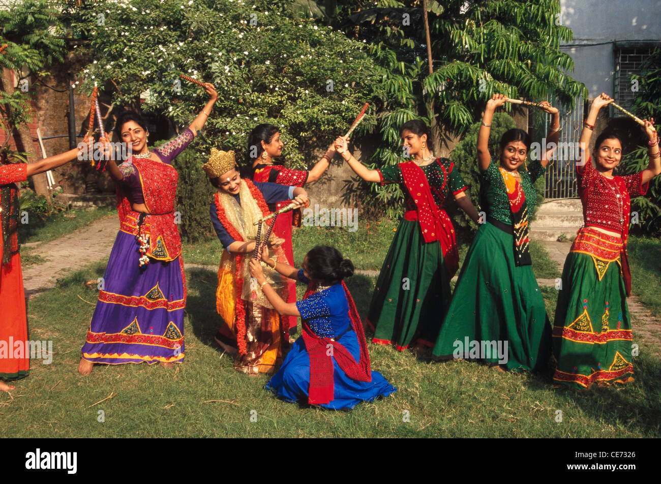DBA 84353 : Radha Krishna folk dance Shanti Niketan West bengal India Model Released Stock Photo