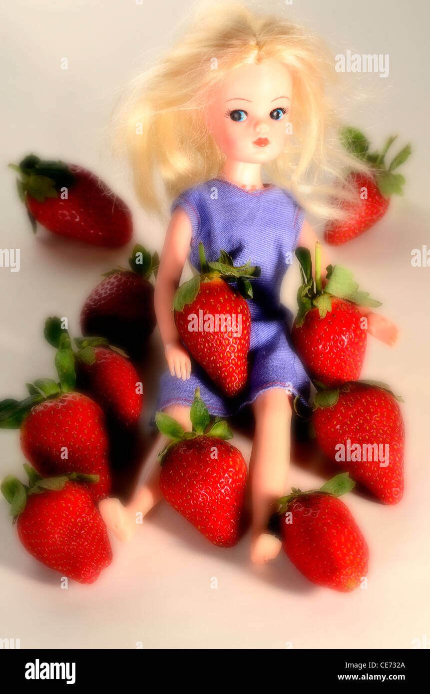 strawberry girl Stock Photo