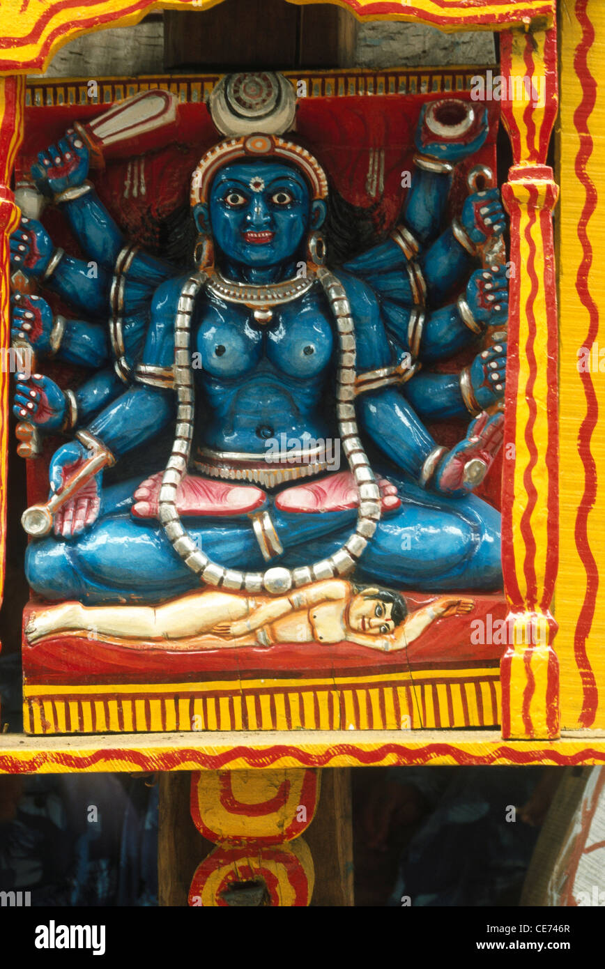 indian goddess kali mata with ten hands orissa india Stock Photo