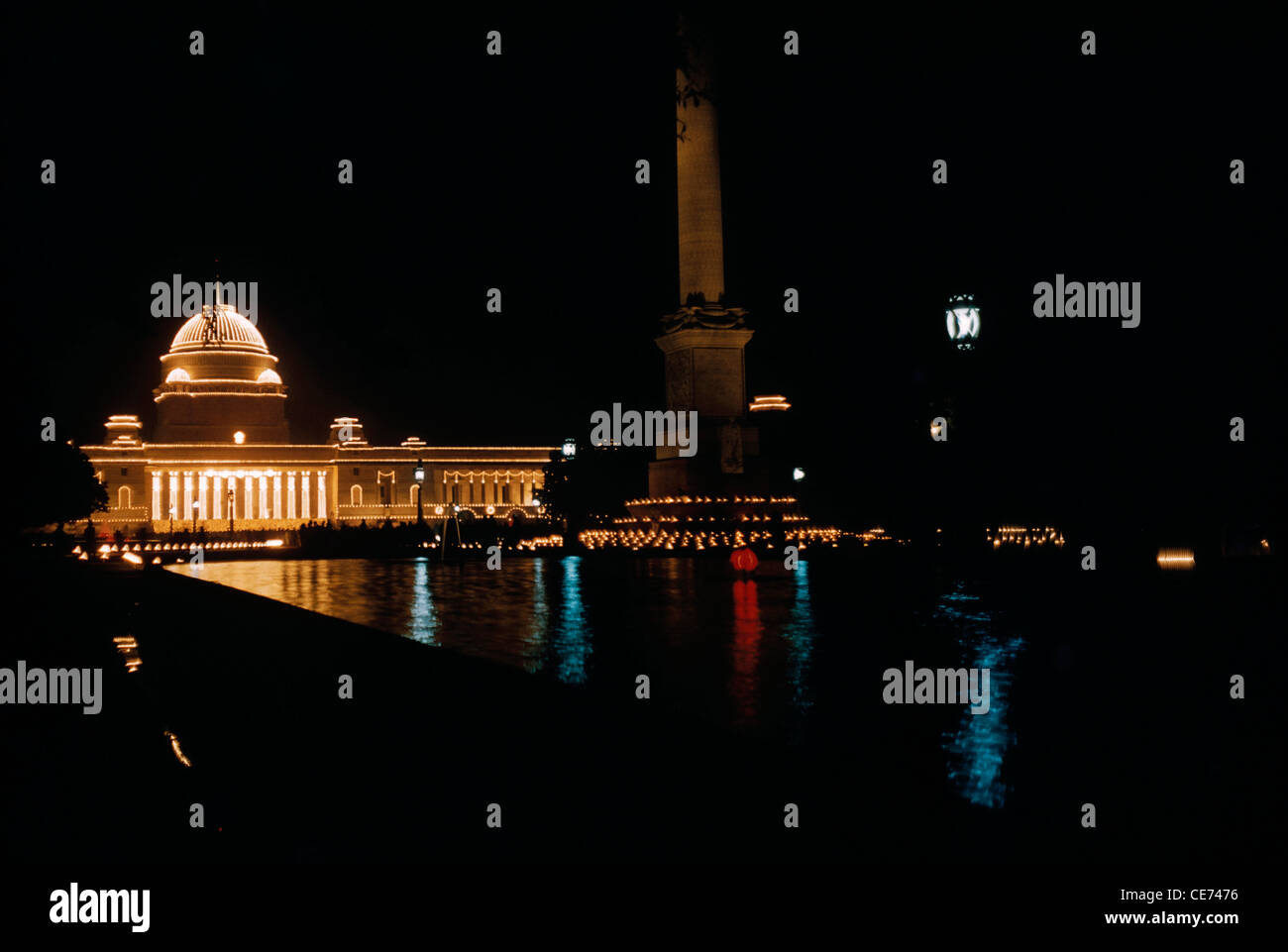Rashtrapati Bhavan illuminated on Diwali festival of lights ; delhi