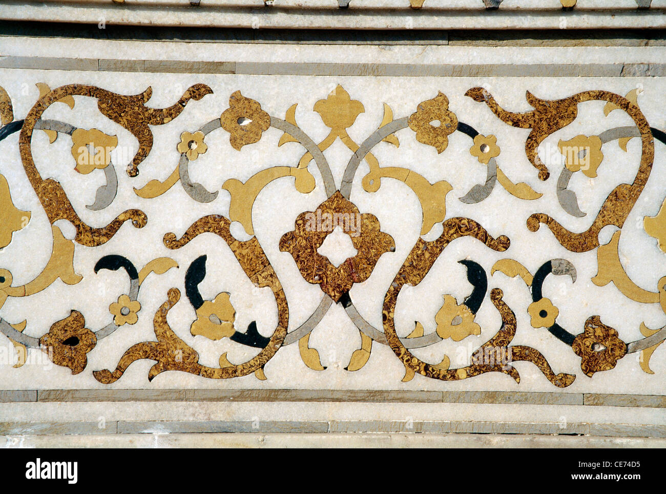 Pietra Dura work in Itimad ud Daula Itmad u Daula Tomb ; Agra ; Uttar Pradesh ; India ; Asia ; Indian ; Asian Stock Photo